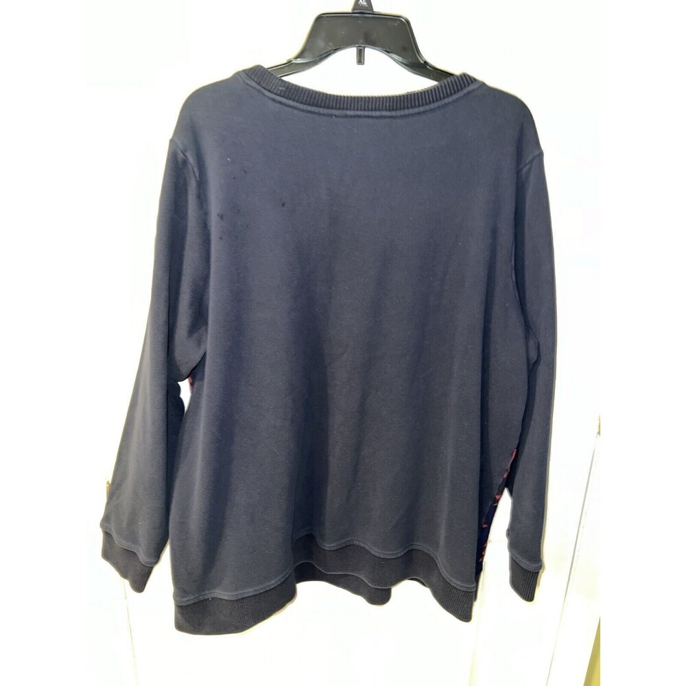 Lauren Ralph Lauren Sweatshirt Womens Plus Sz 2X Navy Red Floral Knit Sweater - Picture 7 of 8